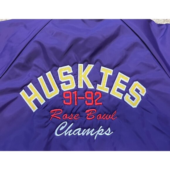 Washington Huskies Vintage Rose Bowl Champs Snap Button Jacket Size Medium M EUC - Picture 3 of 7